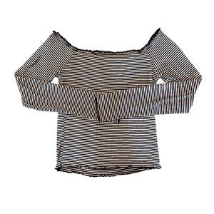 off the shoulder striped top